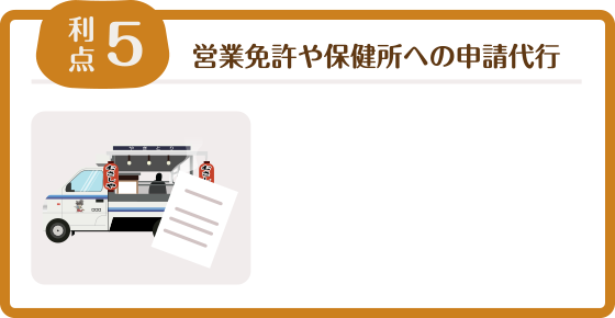 営業免許や保健所への申請代行